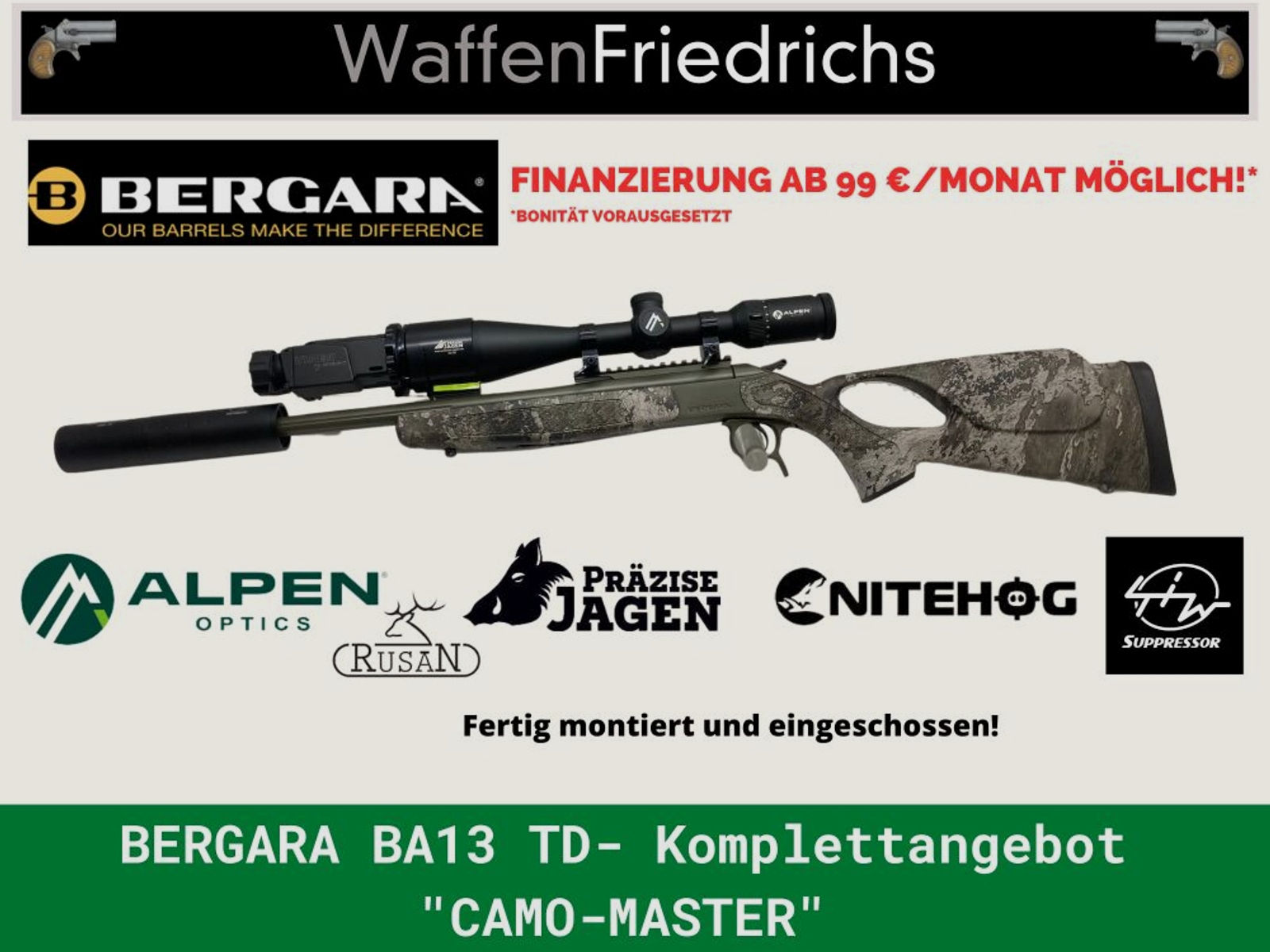 BERGARA	 BA13 TD | Camo-Master| Komplettangebot Jungjäger - Waffen Friedrichs