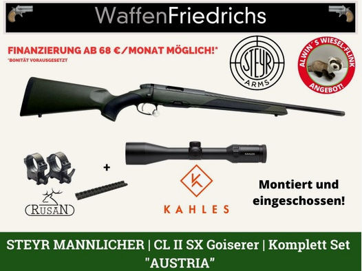 STEYR MANNLICHER	 Classic - CL II SX Gosierer | Jungjäger |  Komplettangebot "Austria" - Waffen Friedrichs