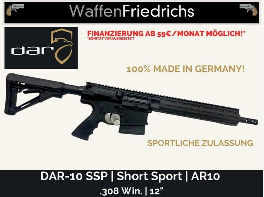 DAR | Dynamic Arms Research	 DAR-10 SSP | Short Sport | AR10 - 100% made in Germany! -Waffen Friedrichs