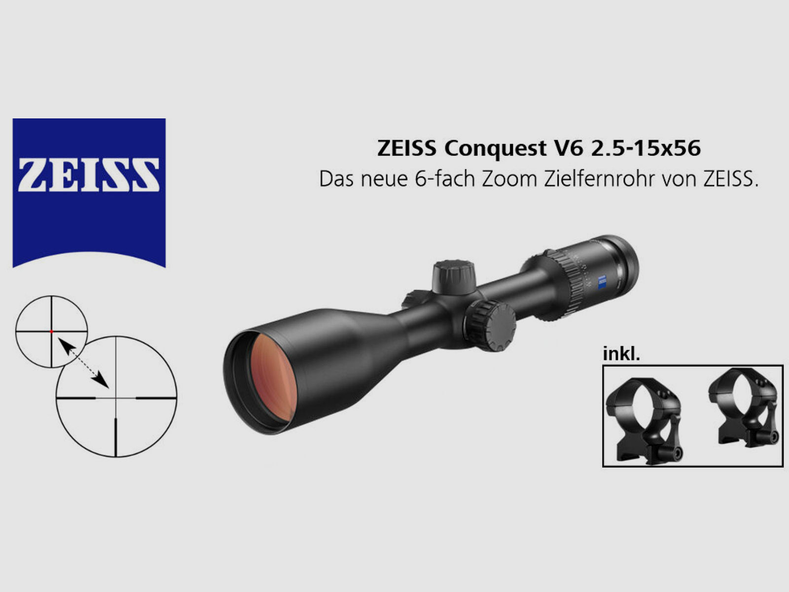 Brenner Komplettpaket:	 BR 20 Polymerschaft mit Zeiss V6 2.5-15x56 fertig montiert Jagdbüchse Repetierer