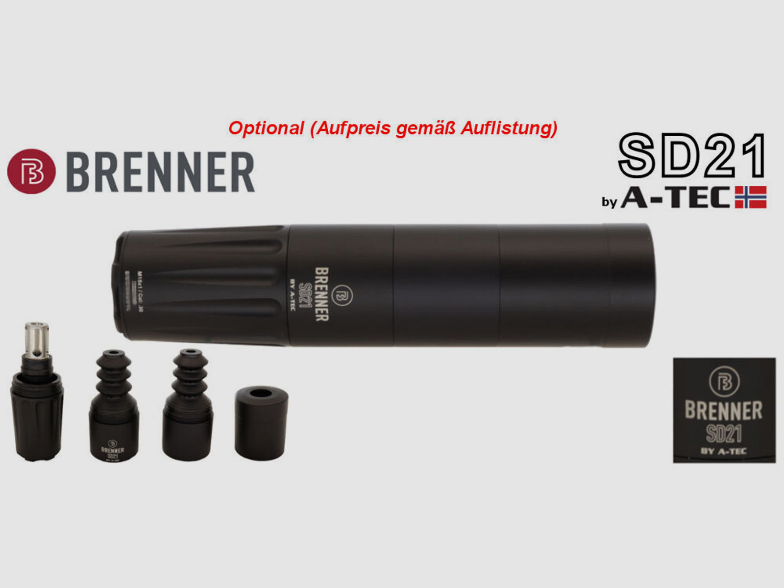 Brenner Komplettpaket:	 Brenner BR 20 Polymer mit ZF Steiner Ranger 3-12x56 fertig montiert