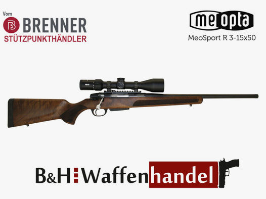 Brenner Komplettpaket:	 Brenner BR 20 Holzschaft mit Meopta MeoSport 3-15x50 (Parallaxe Verstellung)