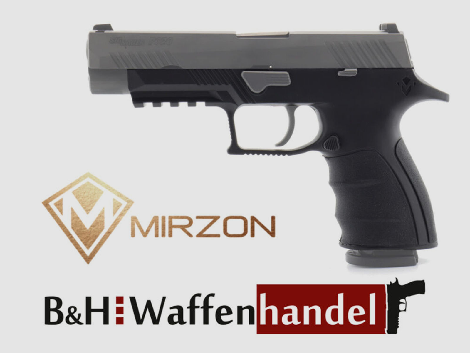 MIRZON	 Griffstück / Griffmodul Enhanced Black für Sig Sauer P320 Pistole