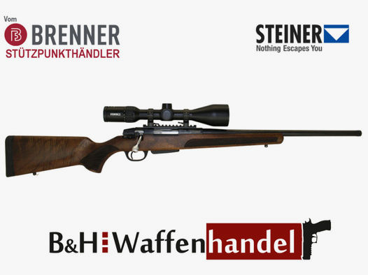 Brenner Komplettpaket:	 Brenner BR 20 Holzschaft mit Steiner Ranger 3-12x56
