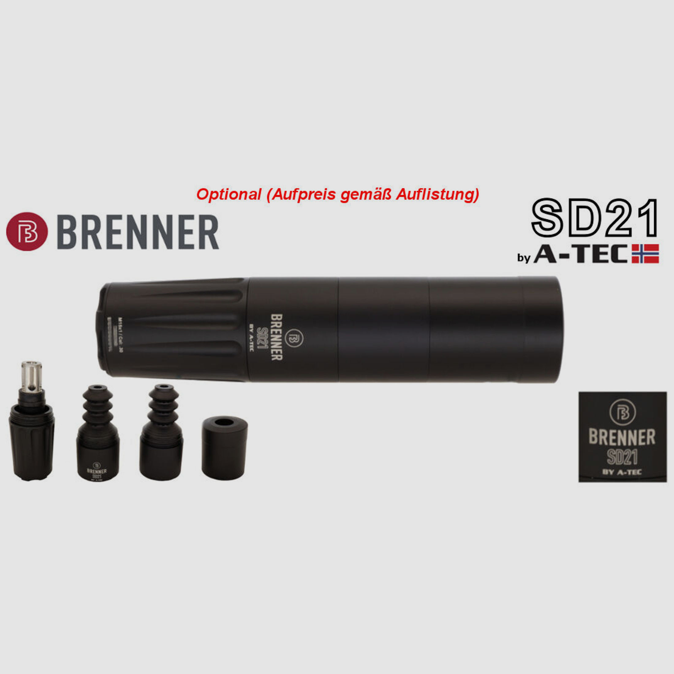 Brenner Komplettpaket:	 BR20 L.E. (Nussbaum, verstellbarer Schaftrücken / Limited Edition) mit Bushnell 2.5-15x50 (Parallaxe verst.)