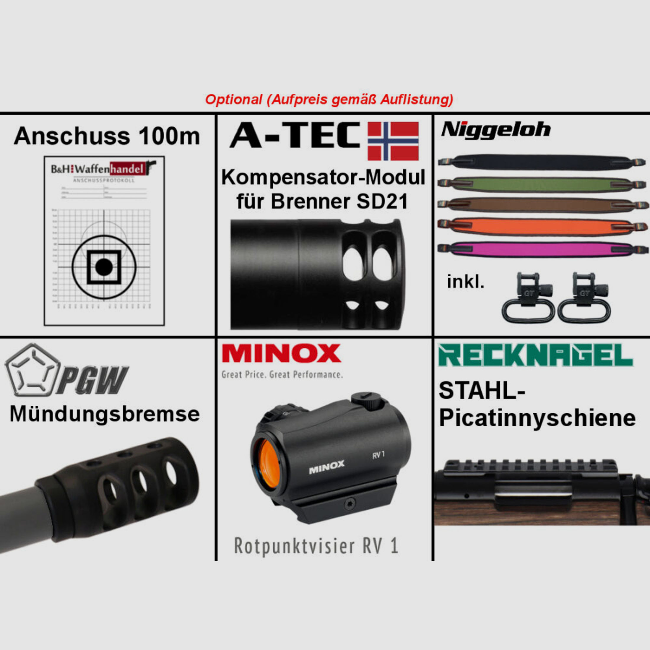 Bergara	 B14 B&H Prohunter Flex LINKS Lochschaft Leica 2.5-15x56 fertig montiert / Optional: Brenner Schalldämpfer