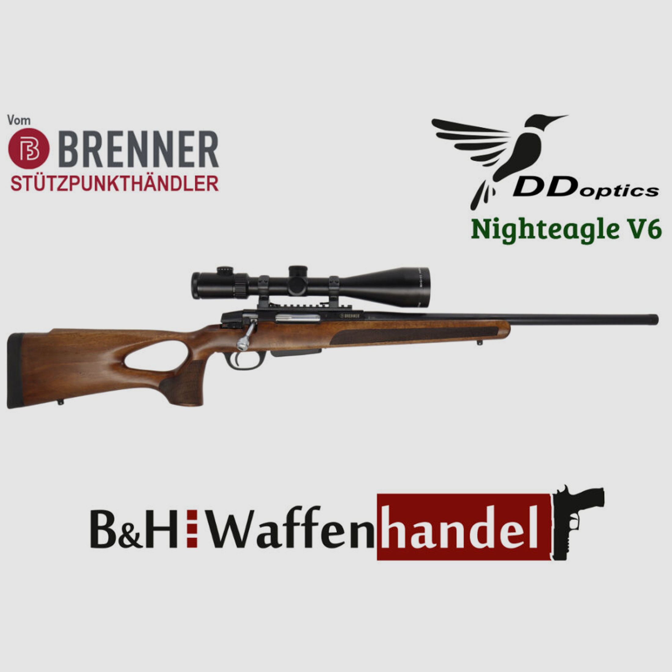 Brenner Komplettpaket:	 BR20 Lochschaft DDoptics 2.5-16x42 oder 2.5-15x50 Jagd Büchse Finanzierung möglich