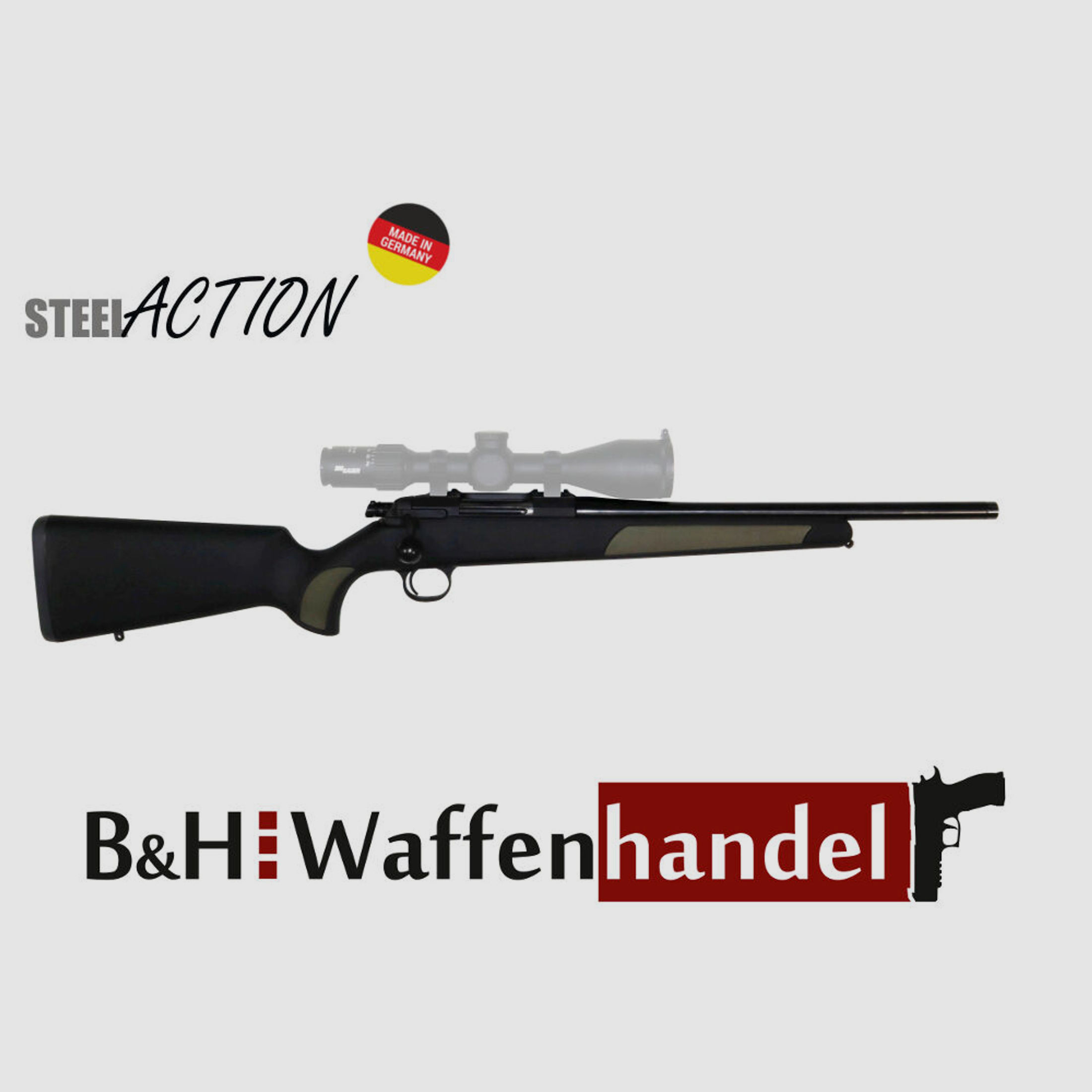 Steel Action	 Hunting Short HS LL 450mm / 45cm Synthetik Geradezug-Repetierbüchse