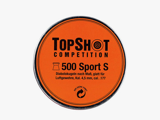 Flachkopf Diabolos Topshot Competition Sport S Kaliber 4,5 mm 0,53 g glatt 500 StĂĽck