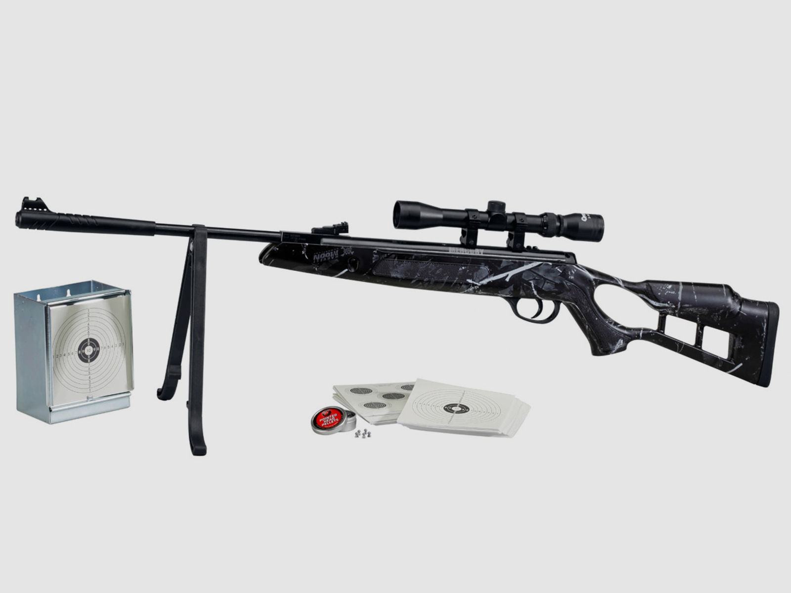 Knicklauf Luftgewehr Mercury Chili Camo Sonderset mit Zielfernrohr 3-9x32 Kaliber 4,5 mm (P18)