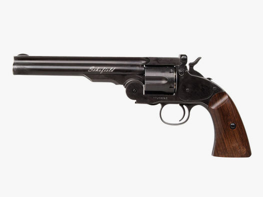 CO2 Revolver ASG Schofield 6 Zoll Aging Black schwarz Kaliber 4,5 mm Diabolo (P18)