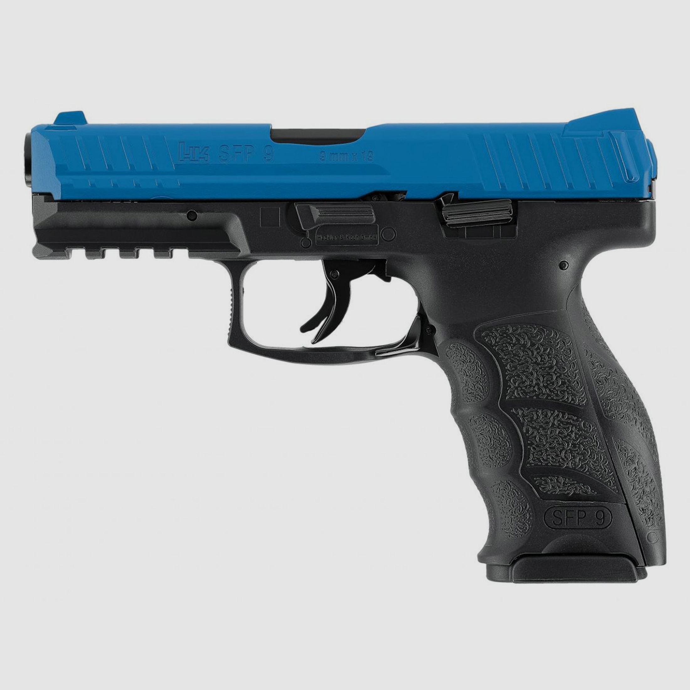 CO2 Pistole RAM Markierer Heckler & Koch SFP9 T4E blauer Schlitten fĂĽr Gummi-, Pfeffer- und Farbkugeln Kaliber .43 (P18)