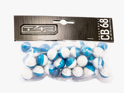 Kreidekugeln Chalk Balls T4E CB 68 Kaliber .68 1,5 g blau-weiss 50 StĂĽck