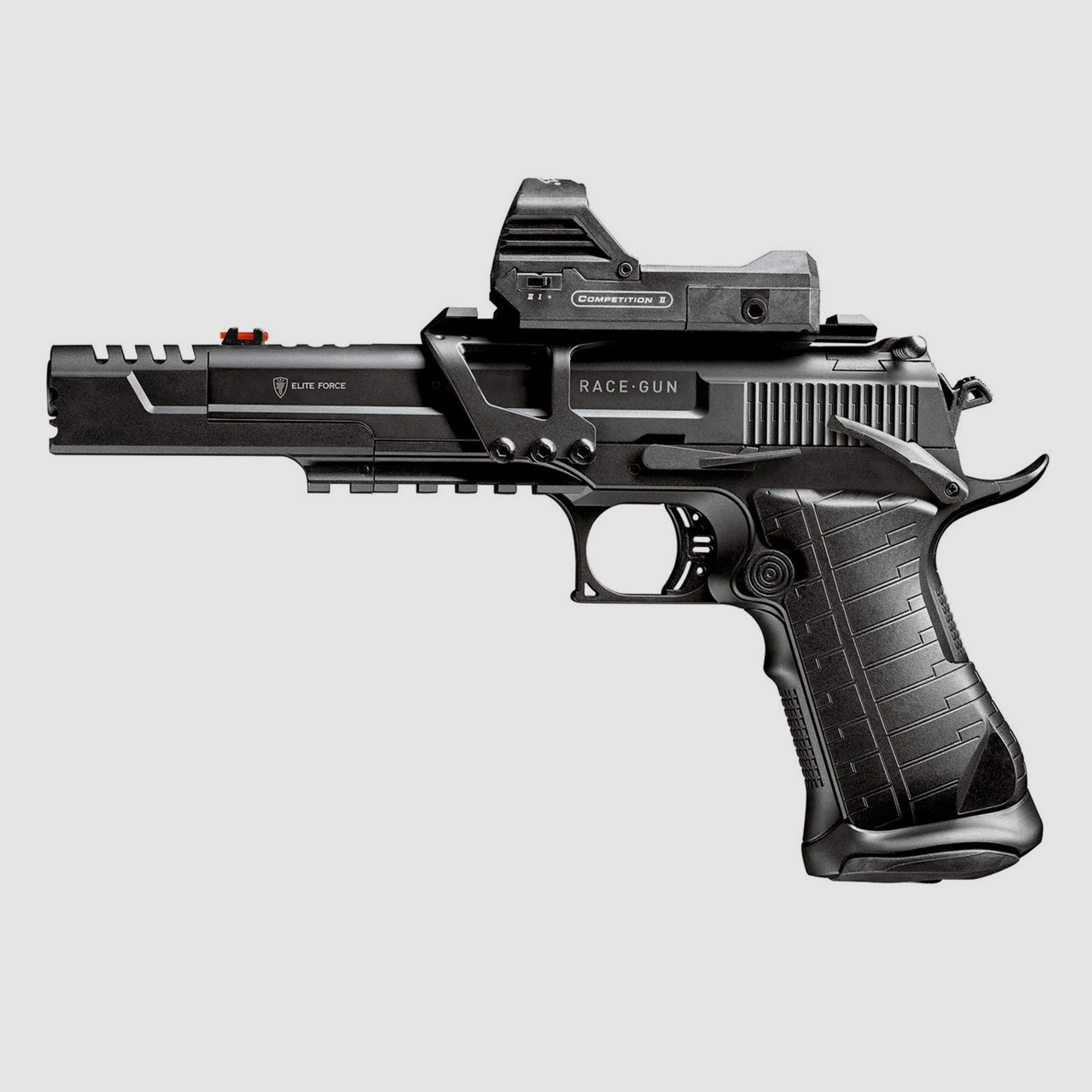 Softair CO2 Pistole Elite Force RaceGun Blowback Kaliber 6 mm BB (P18)  + Red Dot Walther Competition III