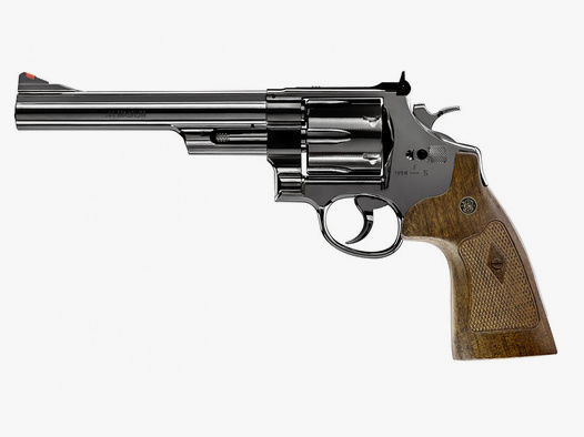 CO2 Softair Revolver Smith & Wesson M29 6.5 Zoll hochglanzbrĂĽniert braune Griffschalen Kaliber 6 mm BB (P18)