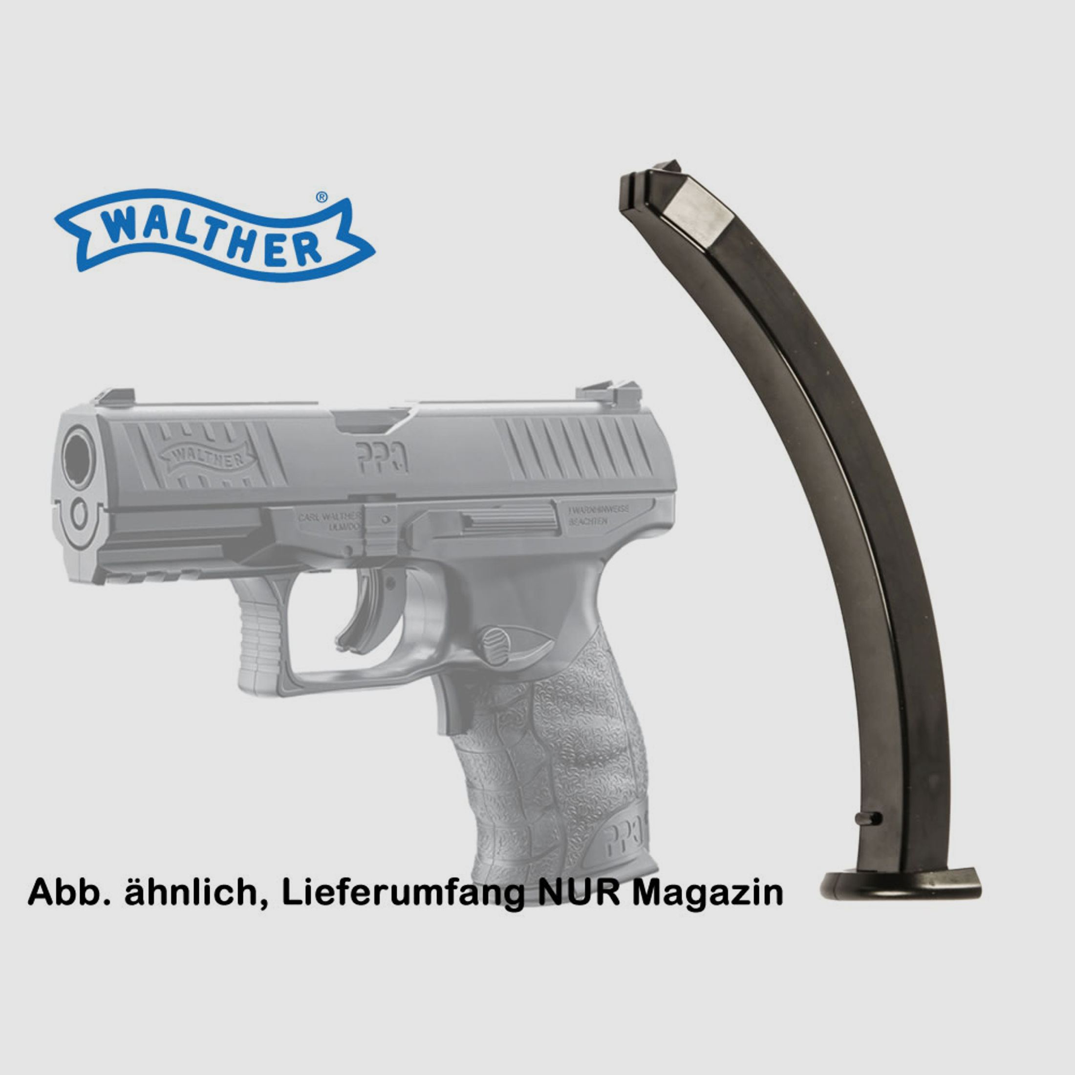 Magazin fĂĽr Softairpistole Walther PPQ, M2 EBB AEG, Kal. 6mm BB, 16 Schuss