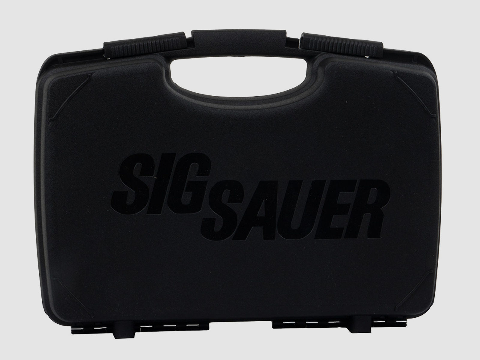 Pistolenkoffer Transportkoffer Sig Sauer 28 x 19 cm Kunststoff Schaumstoffeinlagen mit Formschnitt SchiebeverschlĂĽsse schwarz