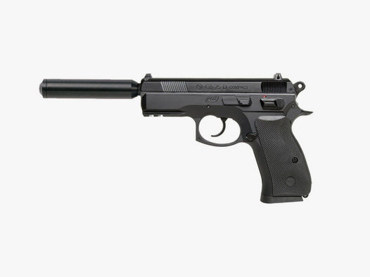 CO2 Pistole CZ 75D Compact Dual schwarz Kaliber 4,5 mm BB (P18)+ SchalldĂ¤mpfer Adapter