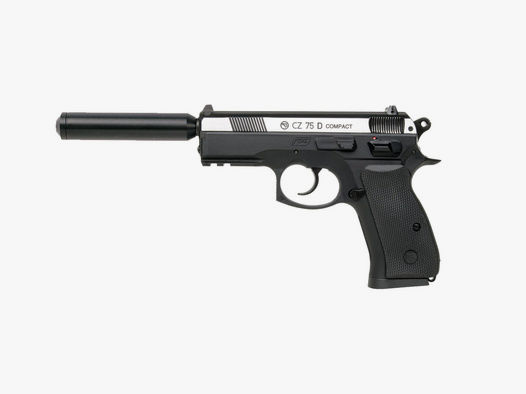 CO2 Pistole CZ 75D Compact Dual Tone bicolor Kaliber 4,5 mm BB (P18)+ SchalldĂ¤mpfer Adapter
