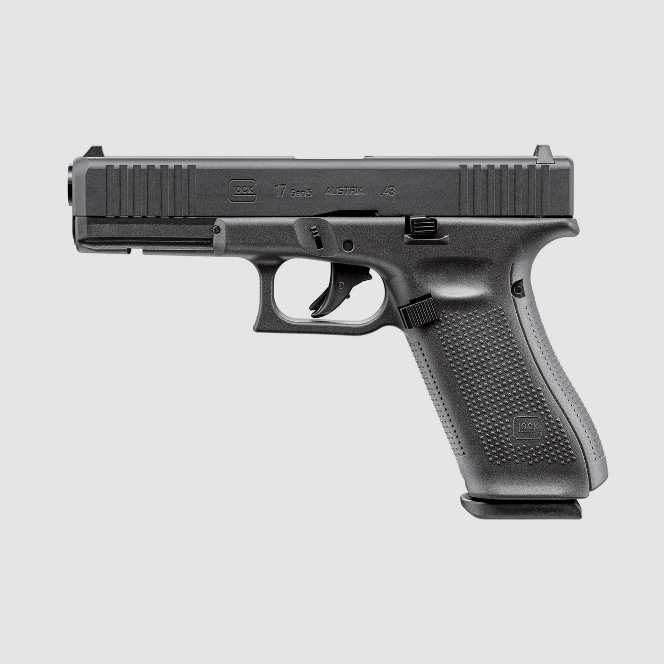 CO2 Pistole RAM Markierer Glock 17 Gen5 T4E schwarz fĂĽr Gummi-, Pfeffer- und Farbkugeln Kaliber .43 (P18)