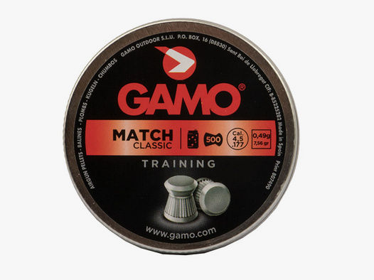 Flachkopf Diabolos Gamo Match Classic Kaliber 4,5 mm 0,49 g geriffelt 500 StĂĽck