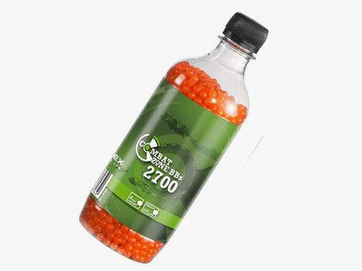 2700 StĂĽck BB Softairkugeln COMBAT ZONE, Kaliber 6 mm BB, 0,12 g, orange, KS-Flasche