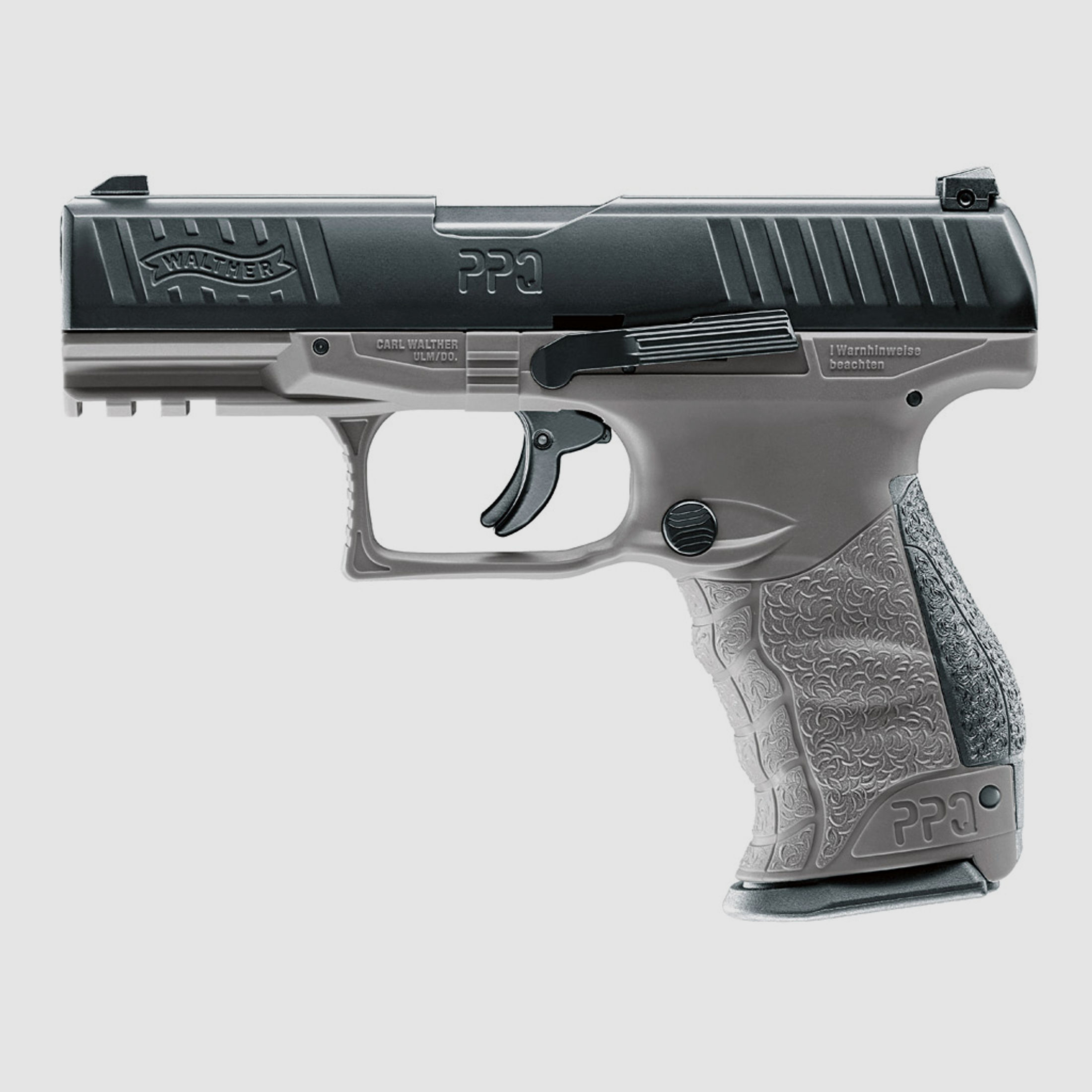 CO2 Pistole RAM Markierer Walther PPQ M2 T4E tungsten gray fĂĽr Gummi-, Pfeffer- und Farbkugeln Kaliber .43 (P18)