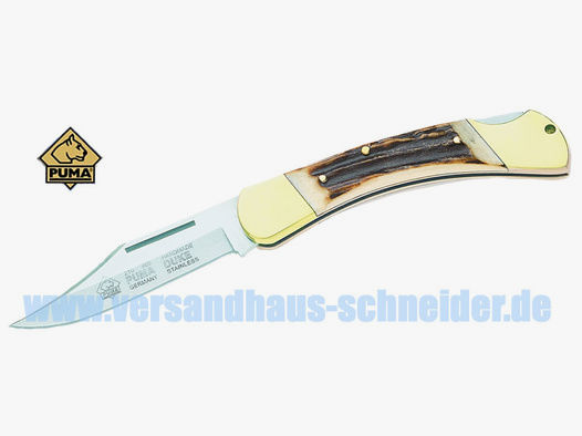 Jagd-Taschenmesser Puma Duke, Stahl 1.4110, Hirschhorn-Griff