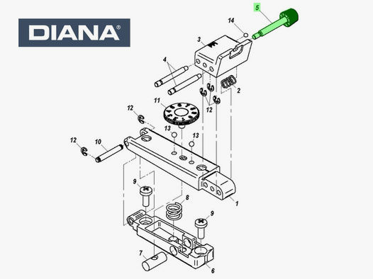 Seitenstellschraube fĂĽr Mikrometervisier montiert Standard Kimme fĂĽr alle Diana Modelle, Ersatzteil