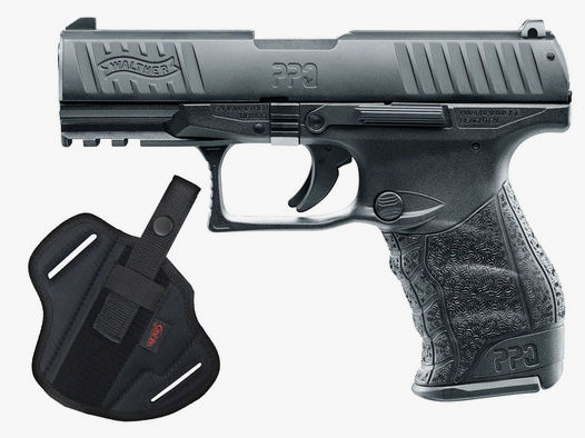 Schreckschuss Pistole Walther PPQ M2 schwarz Kaliber 9 mm P.A.K. (P18) + Universalholster