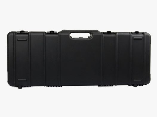Gewehrkoffer Transportkoffer 90 x 30 cm Kunststoff Noppenschaumeinlage 4 Schnappverschluss Namenschild Fenster schwarz