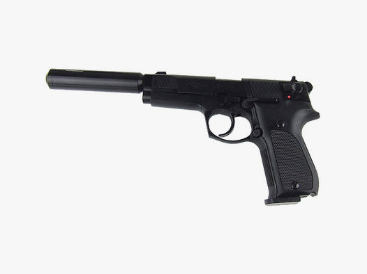 CO2 Pistole Walther CP88 Kunststoffgriffschalen schwarz Kaliber 4,5 mm Diabolo (P18) + schwarzer SWS SchalldĂ¤mpfer Adapter