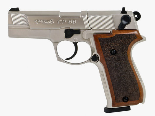 CO2 Pistole Walther CP88 nickel Holzgriffschalen Kaliber 4,5 mm Diabolo (P18)