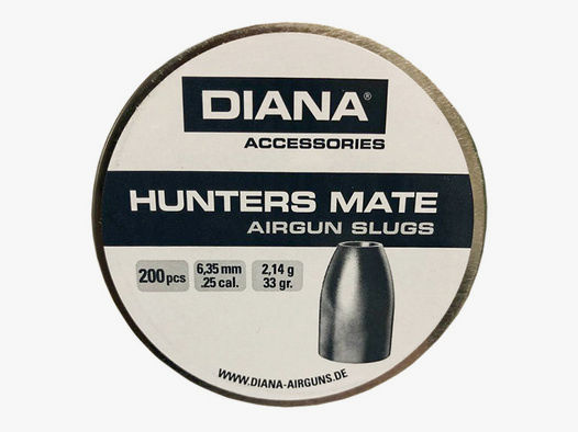 Hohlspitz Diabolos Diana Hunters Mate Airgun Slug Kaliber 6,35 mm 2,14 g glatt 200 StĂĽck