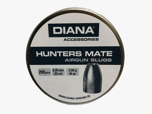 Hohlspitz Diabolos Diana Hunters Mate Airgun Slug Kaliber 6,35 mm 2,6 g glatt 200 StĂĽck