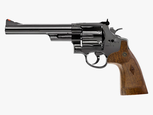 CO2 Revolver Smith & Wesson M29 6.5 Zoll hochglanzbrĂĽniert braune Griffschalen Kaliber 4,5 mm Diabolo (P18)