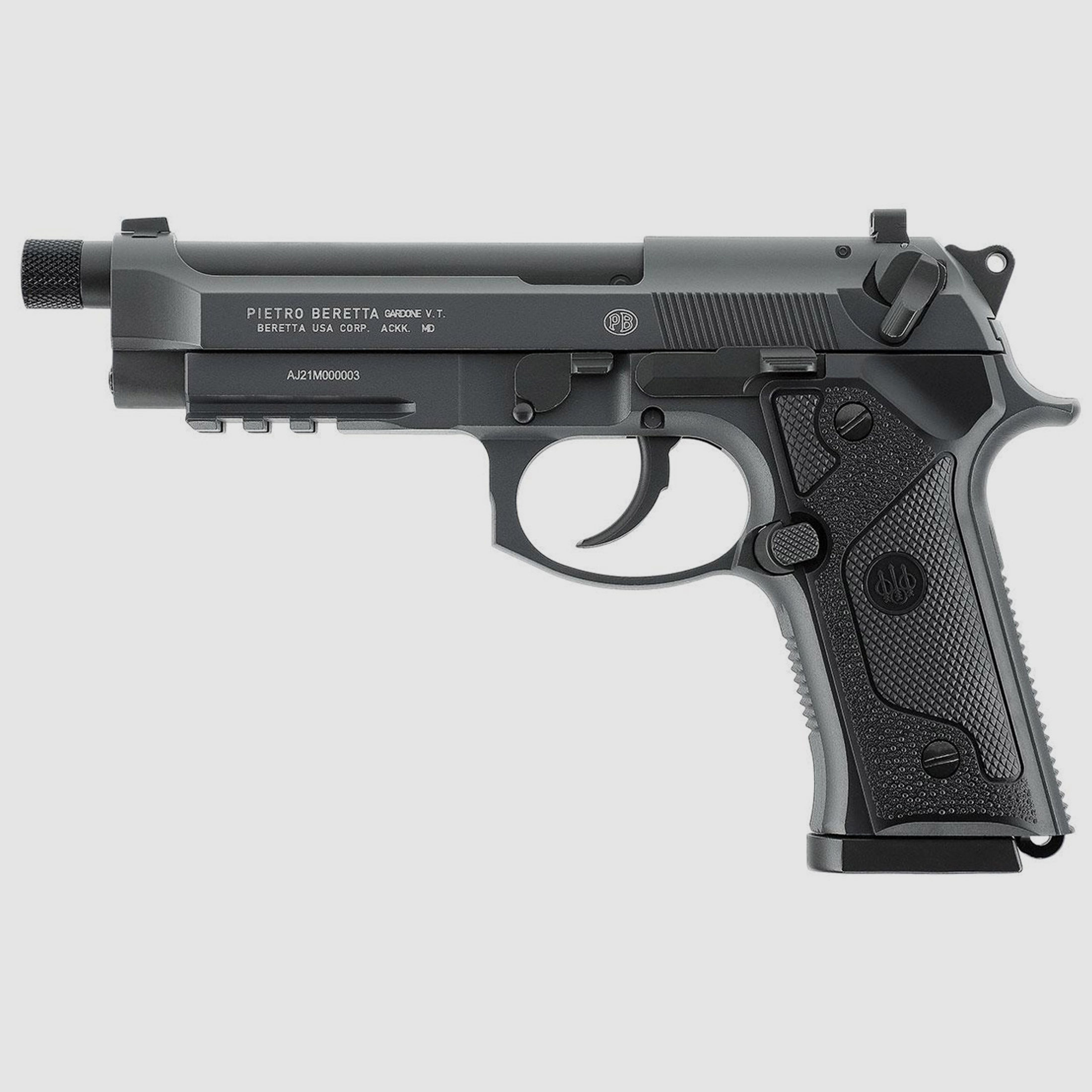 CO2 Pistole Beretta M9A3 FM Black Gray Vollmetall Blowback Kaliber 4,5 mm BB (P18)