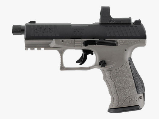 CO2 Pistole Walther PPQ M2 Q4 TAC Combo 4.6 Zoll Tungsten Gray Kaliber 4,5 mm Diabolo (P18) + Leuchtpunktvisier RDS 8