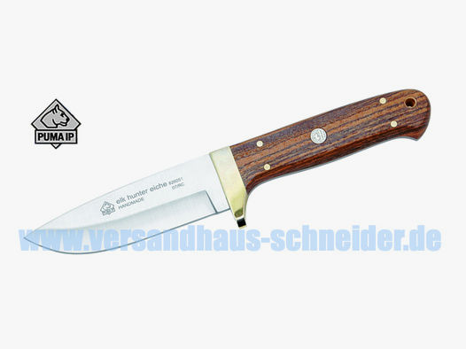 Jagdmesser Puma IP Elk Hunter Eiche Stahl 1.4125 KlingenlĂ¤nge 10,5 Griff Eichenholz Lederscheide (P18)