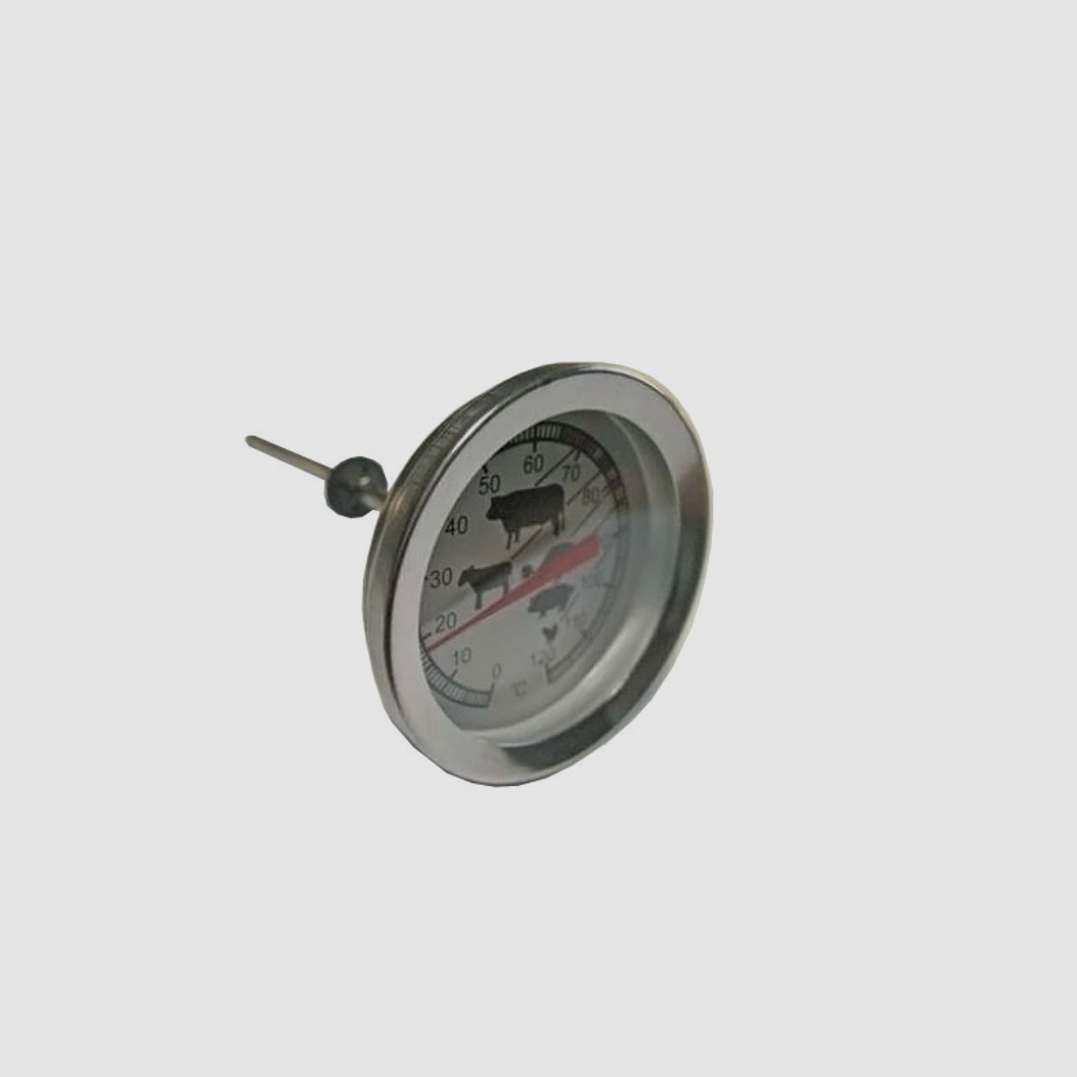 Spezial RĂ¤ucher Thermometer aus Edelstahl StiellĂ¤nge 100 mm Anzeige von 0- 120 Grad Celsius