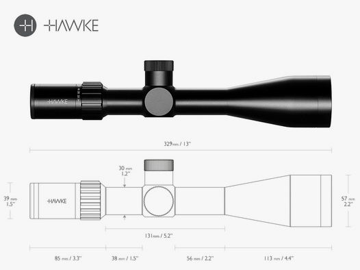 Zielfernrohr Hawke Airmax 30 SF COMPACT 6-24x50, AMX IR Absehen, 30 mm Tubus, Seitenfokus
