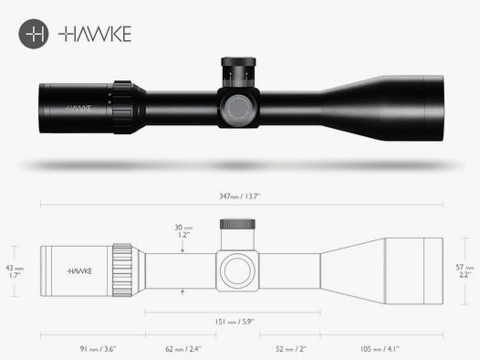 Zielfernrohr HAWKE Vantage 30 WA FFP 4-16x50 HMD IR, 30 mm Tubus, Seitenfokus, HMD Absehen beleuchtet