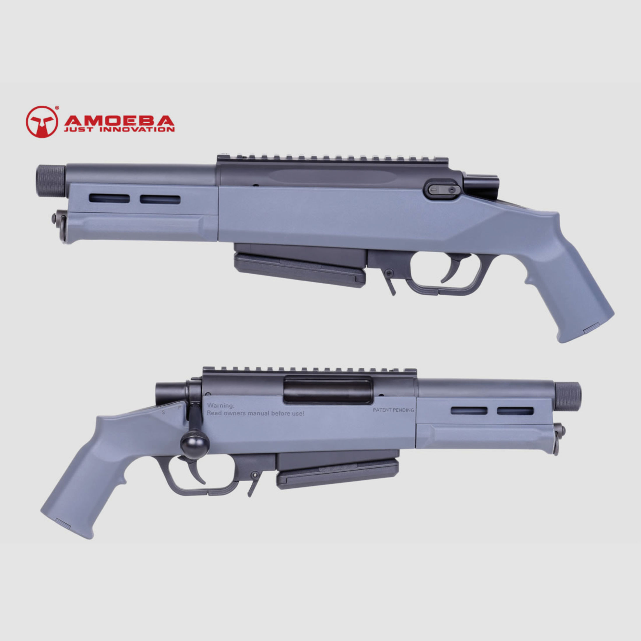 Softair Gewehr Federdruckrepetierer Amoeba Striker S3 Shotgun, urban grey, Kaliber 6 mm BB (P18)