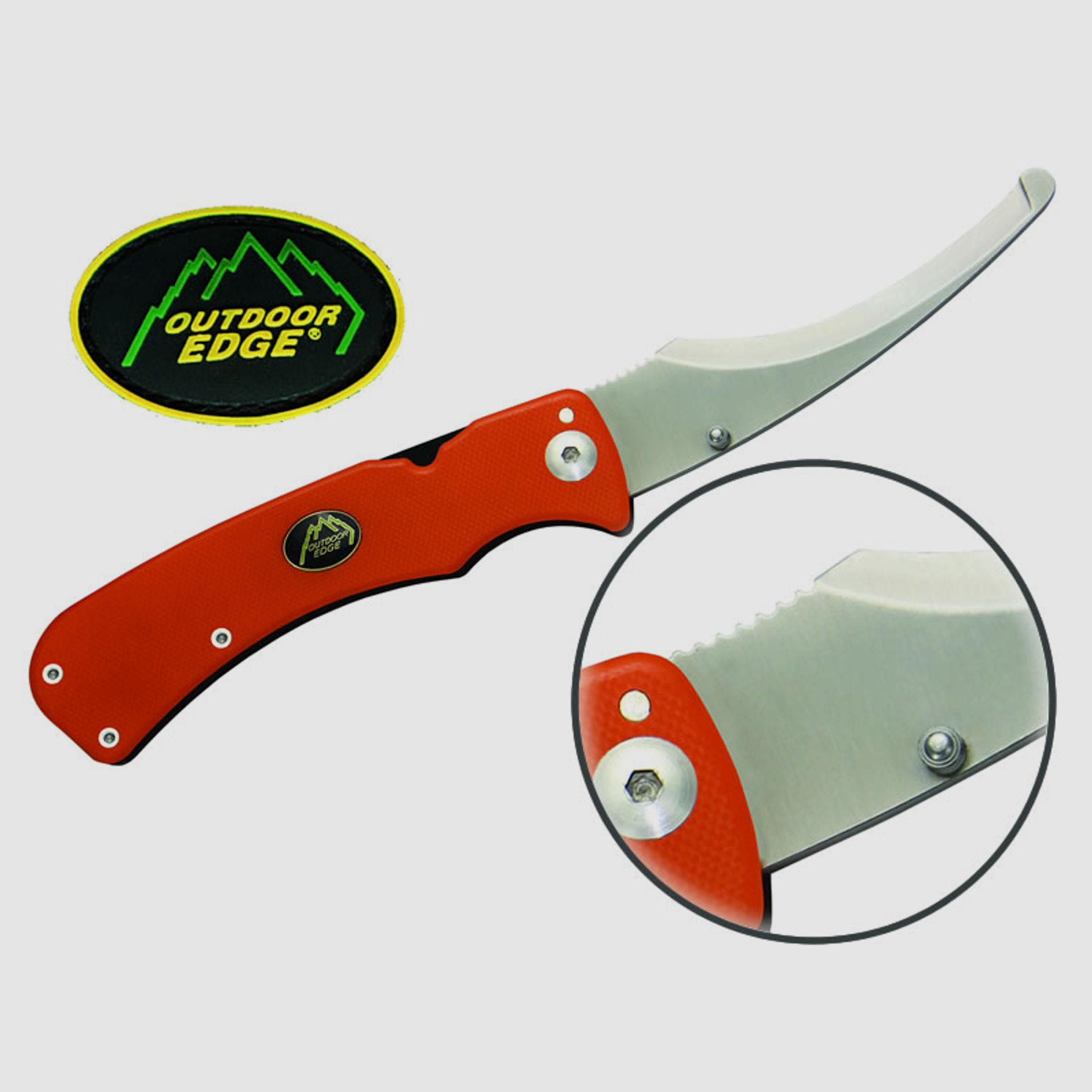 Klappmesser Aufbrechmesser Outdoor Edge Zip Pro Folding Guthook Stahl 8Cr13MoV KlingenlĂ¤nge 10,0 cm rot (P18)