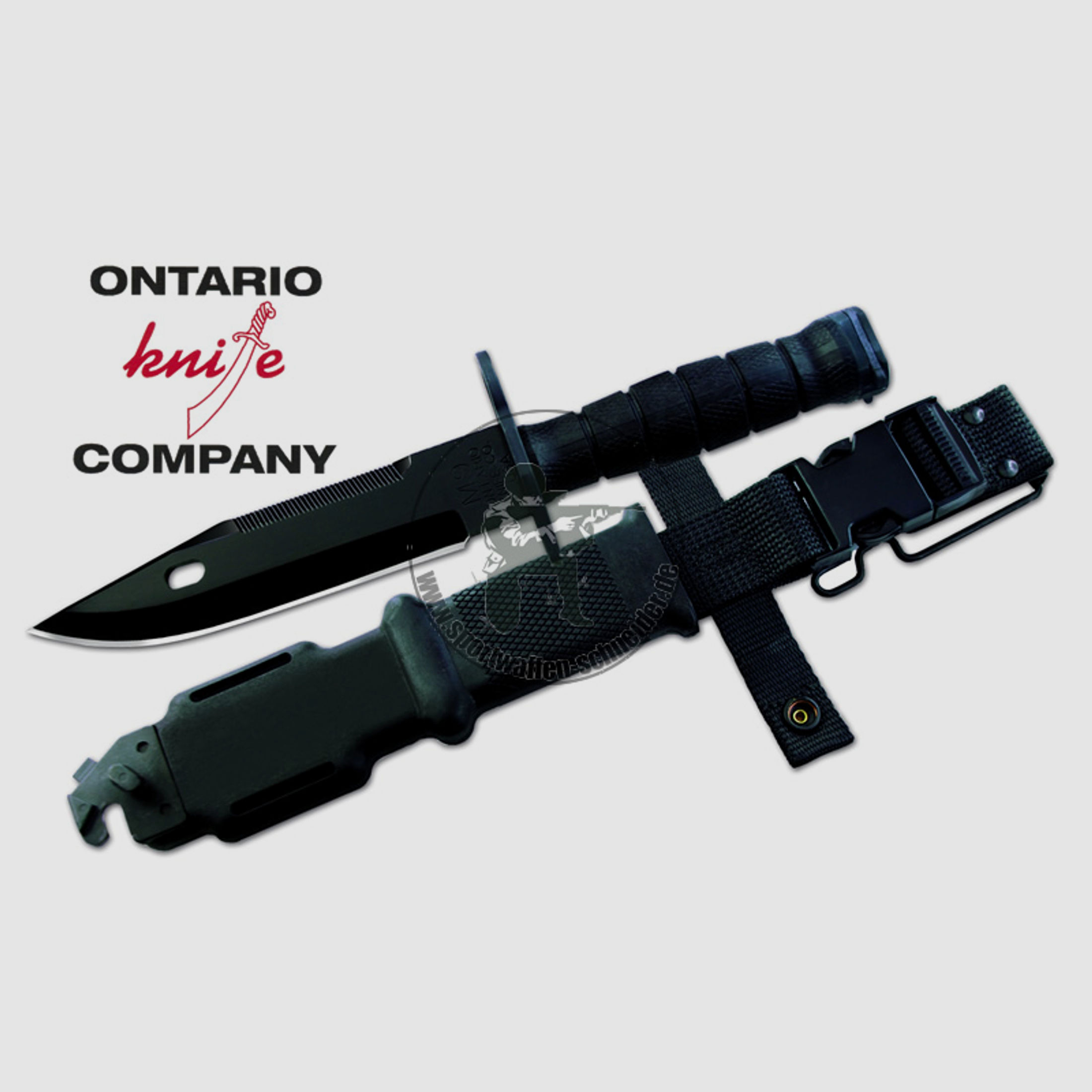 Kampfmesser Ontario M9 Bayonet and Scabbard Black, Bajonett, 178 mm Klinge (P18)