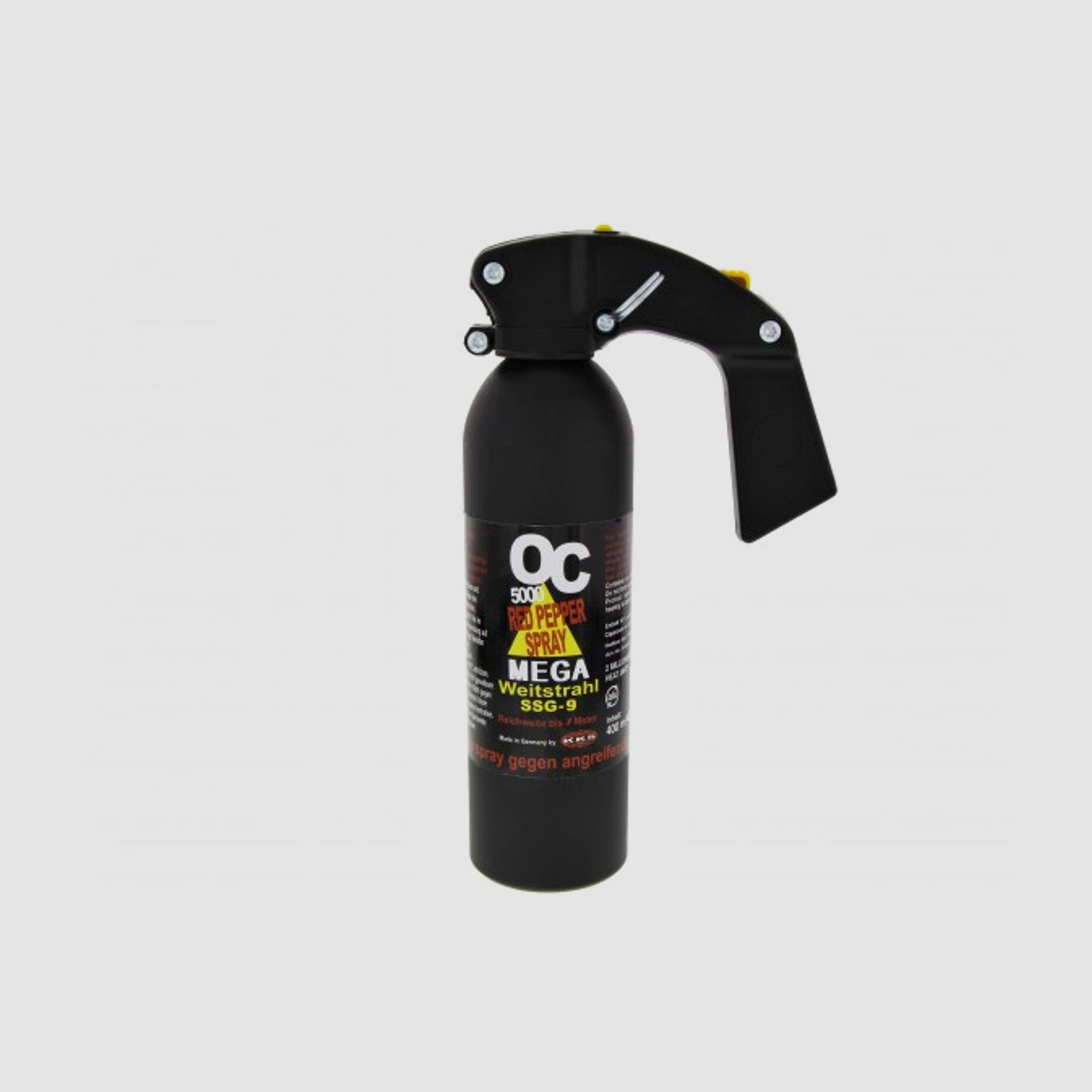 Abwehrspray Pfefferspray OC 5000 MEGA mit Weitstrahl, Inhalt 400 ml