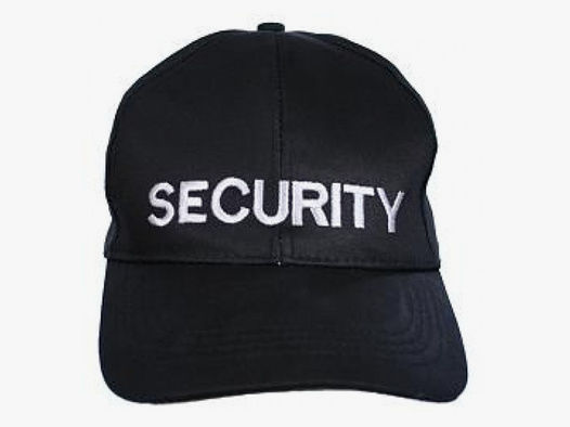 Base Cap SECURITY, schwarz, 100 Prozent Baumwolle, 3D bestickt