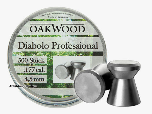 Flachkopf Diabolos Oakwood Professional Kaliber 4,49 mm 0,49 g glatt 500 StĂĽck