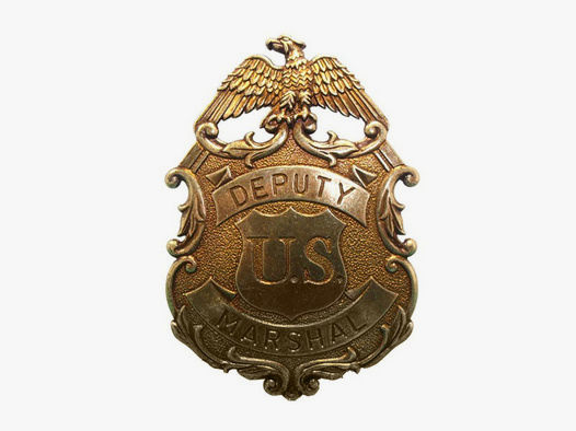 Abzeichen mit Adlerverzierung Deputy U.S. Marshal Metall MaĂźe 8,2 cm messing
