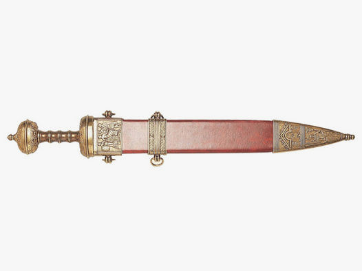 Deko Schwert Julius CĂ¤sar m. roter Scheide. 1. Jhr. v. Chr. (P18)
